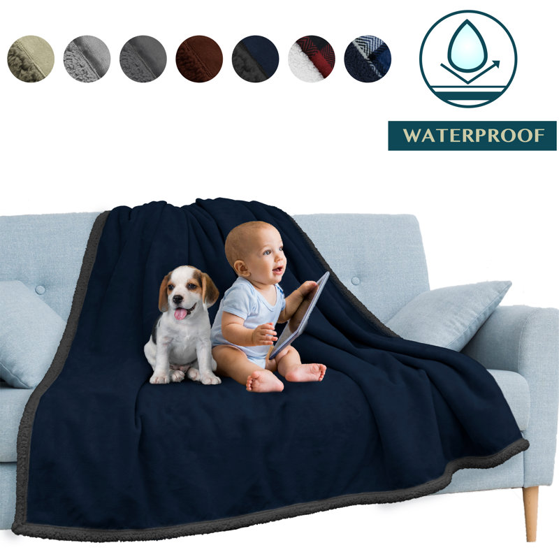 Couverture en molleton doux et imperméable , Bleu marine
