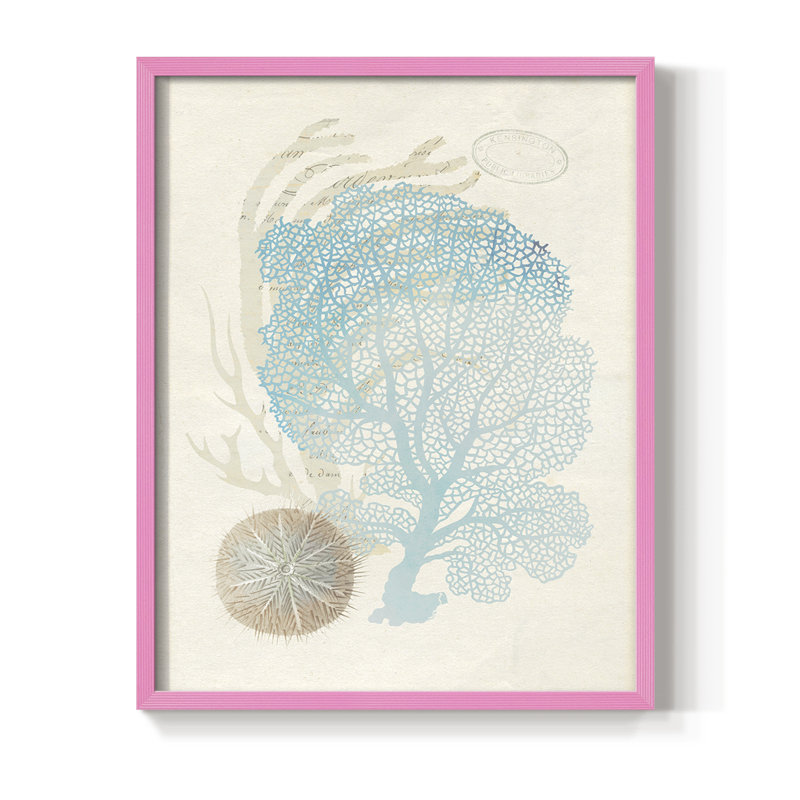 «Quiet Coral II», reproduction encadrée - bois massif, H 11 po x l 9 po, Rose