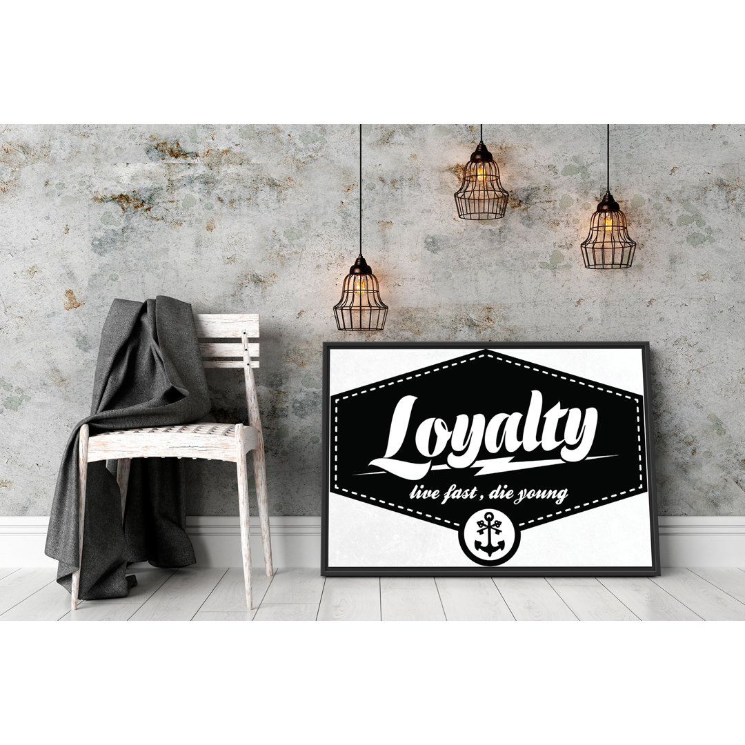 Gerahmtes Wandbild Loyalty schwarz