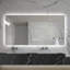 Miroir de salle de bain 28 po x 60 po à DEL, résistant à la corrosion, à trois couleurs à intensité variable et rétroéclairé avec fonction de désembuage à une touche-1196605070