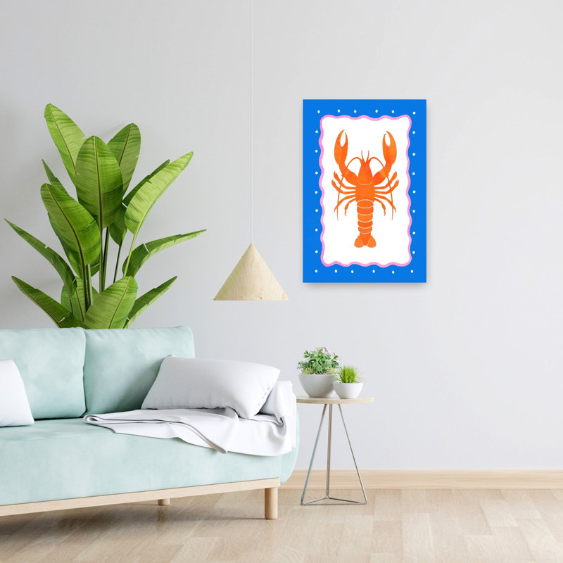 Homard, art mural contemporain, H 24 po x l 16 po