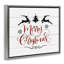 «Merry Christmas with Reindeer», art mural encadré sur toile flottante par lettré et doublé hwp-285-1282195032-1282195034