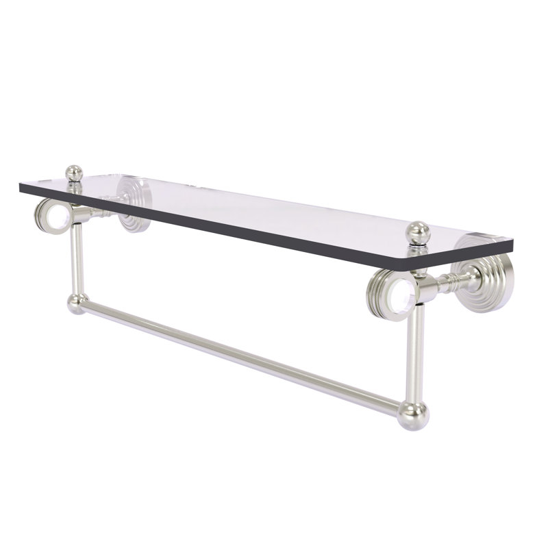 Tablette à support Jarrell, Nickel satiné, H 5,12 po x l 22 po x P 6,4 po