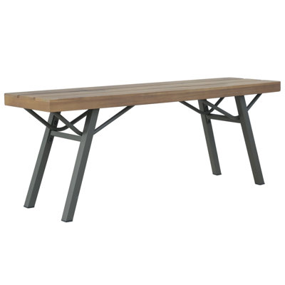 Banc de jardin extérieur en bois d'acacia brun et gris 47,2 po