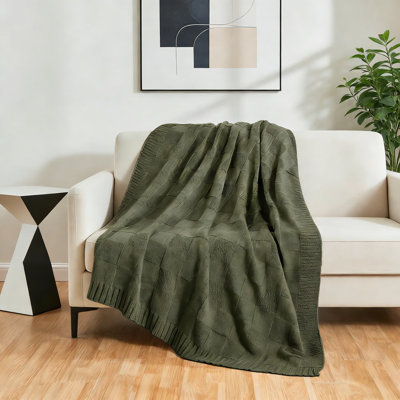 Jeté en tricot Cozy Check
