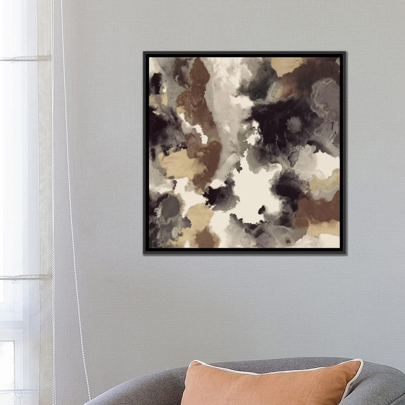 « satellite view », impression sur toile, H 18 po x l 18 po x P 1,5 po, Toile avec cadre noir, Pas de tapis