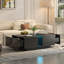 Luxueuse table basse à DEL de 40 po avec plateau en acrylique et tiroir ultrabrillant-1890668298