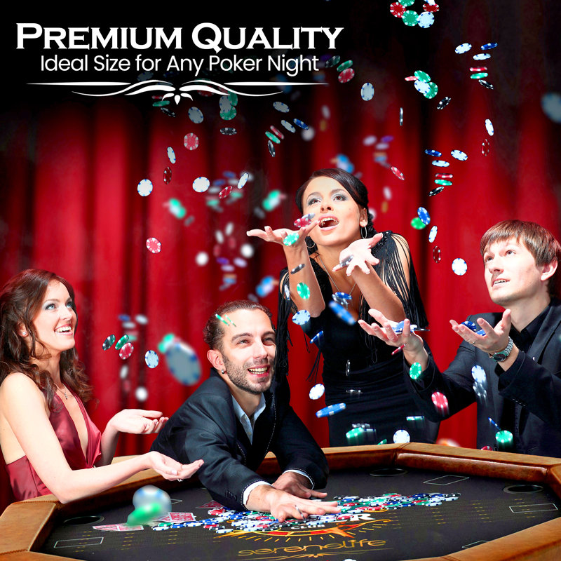 Octagonal Brown Felt 8-Player Foldable Poker Table