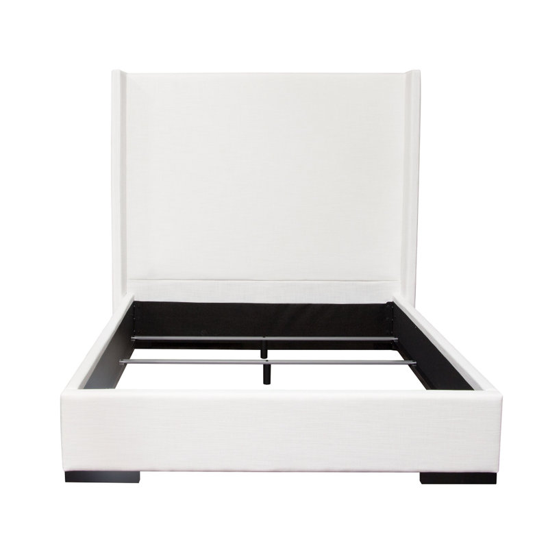 Tête de lit à oreilles Boa Bed W, revêtement en lin blanc, Grand