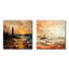 Peinture jaune du phare coucher de soleil I - ensemble de salon art mural coucher de soleil côtier-102586744-102586745