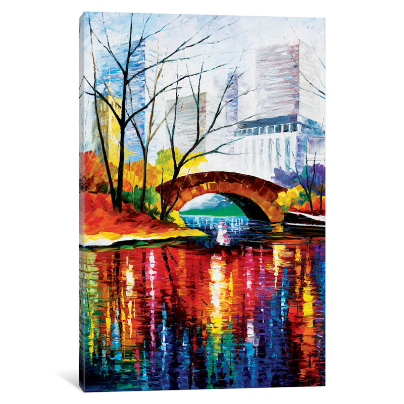 « central park new york », reproduction d’art sur toile tendue, H 26 po x l 18 po x P 1,5 po