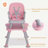 8 in 1 Baby High Chair, Coverts to Dining Booster Seat, Removable Tray & Double Seat Cover, Easy to Wipe-634267994-634267993