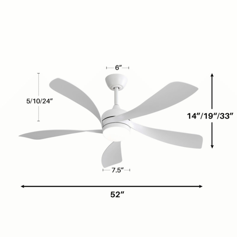 Refton Whisper Bloom Ceiling  Fan with LED Lights, White Incorrect, White Incorrect