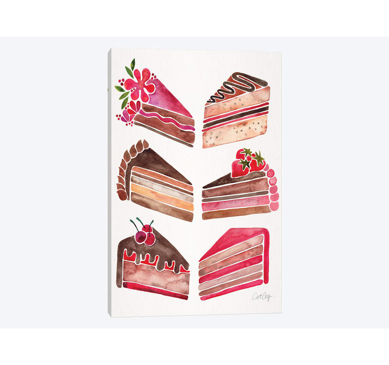 «Cake Slices» par Cat Coquillette, reproduction d'art graphique sur toile tendue, H 26 po x l 18 po x P 1,5 po, Pas de tapis