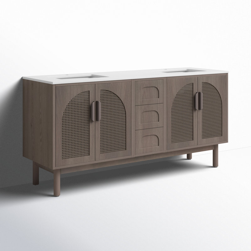 Ensemble de meuble-lavabo 72 po Emir, Chêne châtaigner