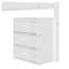 Lit mezzanine double avec bureau intégré, deux commodes et bande lumineuse à DEL - Lit superposé en bois massif blanc avec escalier latéral