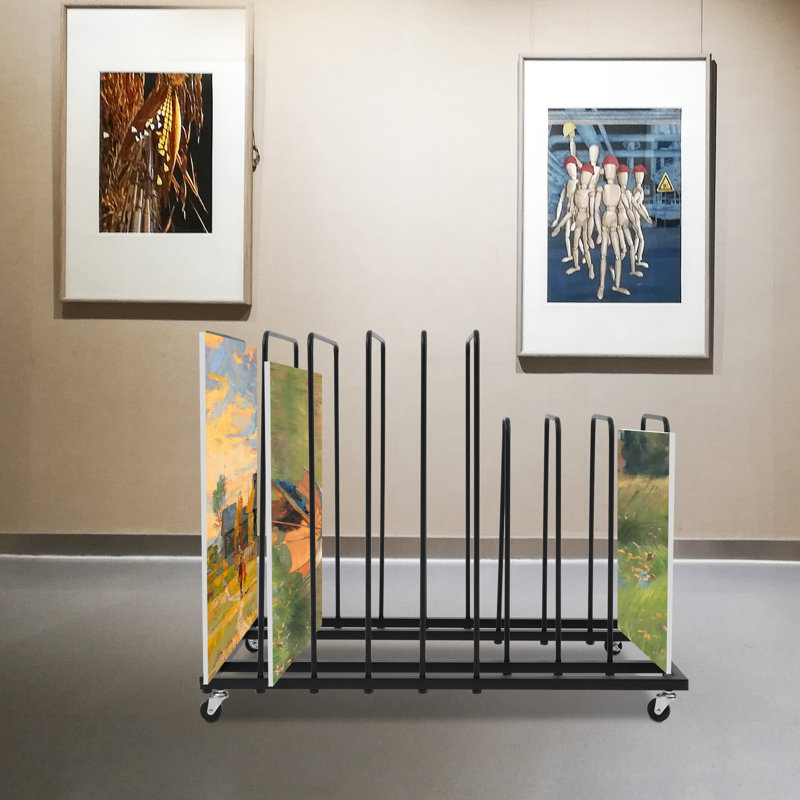 Support de rangement pour œuvres d'art, Noir satiné