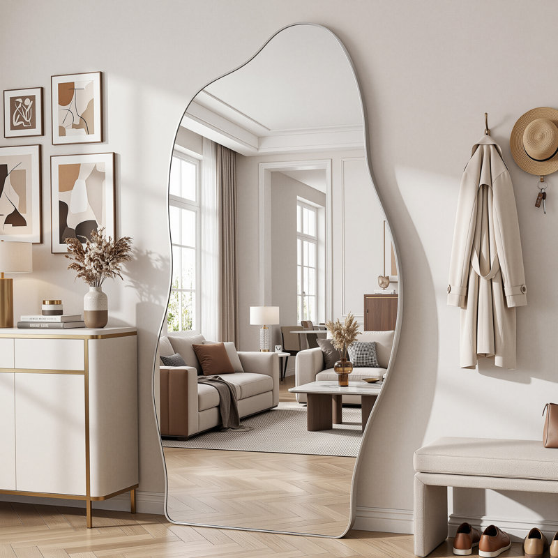 Miroir pleine grandeur Dreamy Cloud, Argent argent, 81 po x 41 po