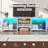 Modern Tv Stand With Led Lighting, 2 Fabric Drawers & Media Niches, 55 Or 63 Inch-1061099419-1061099417