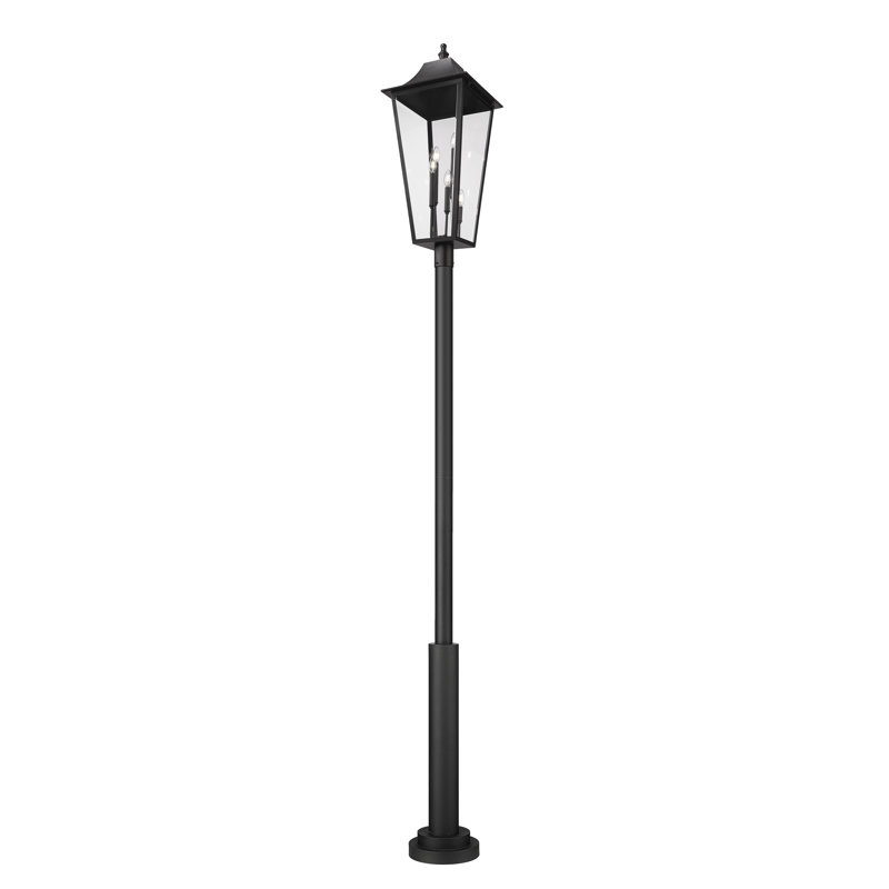 Barling 5 Light Outdoor Post Mounted Fixture in Black, 134.75'' H x 16'' W x 16'' D