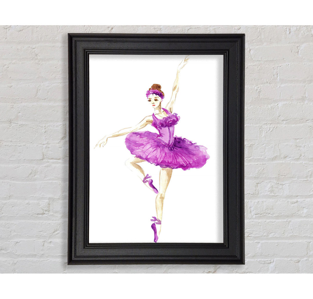 Lila Ballerina 4 Gerahmter Druck