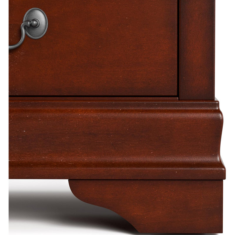 Transitionnel 1pc Table de chevet Étui anti-poussière anglais Tiroirs à queue d'aronde, Cerisier