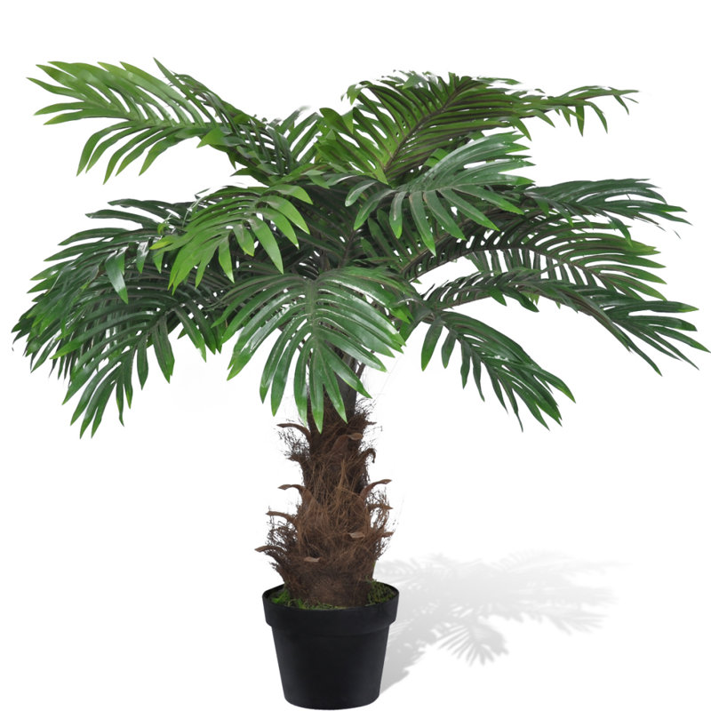Palme Cycus 80cm Faux Palm Tree in Bamboo Pot, Light Green