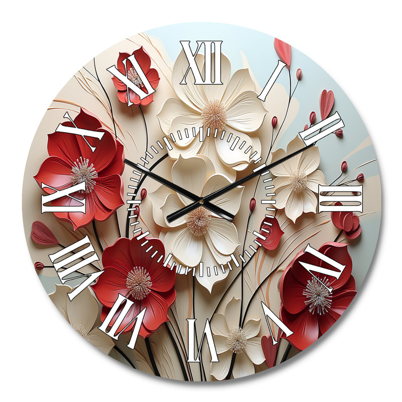 Horloge murale rouge et blanche, Médium