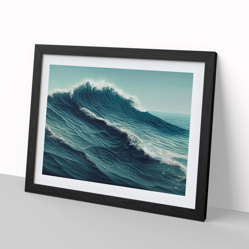 Sublime Ocean Wave - Single Picture Frame Print, Black Framed, 46cm H x 64cm W x 2cm D