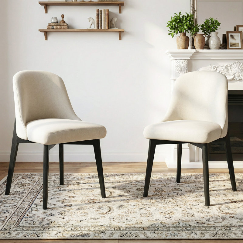 Chaise d'appoint rembourrée avec pieds en bois 32 po H, 2, Noir