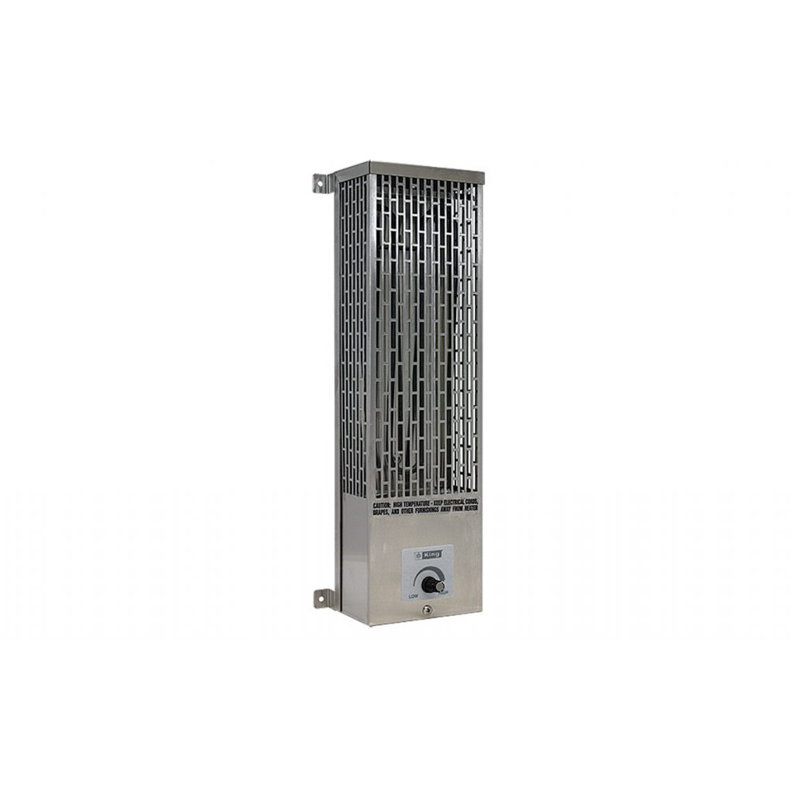 King Electric Electric Wall Mounted Space Heater with Adjustable Thermostat, Gray, 1000W/120V