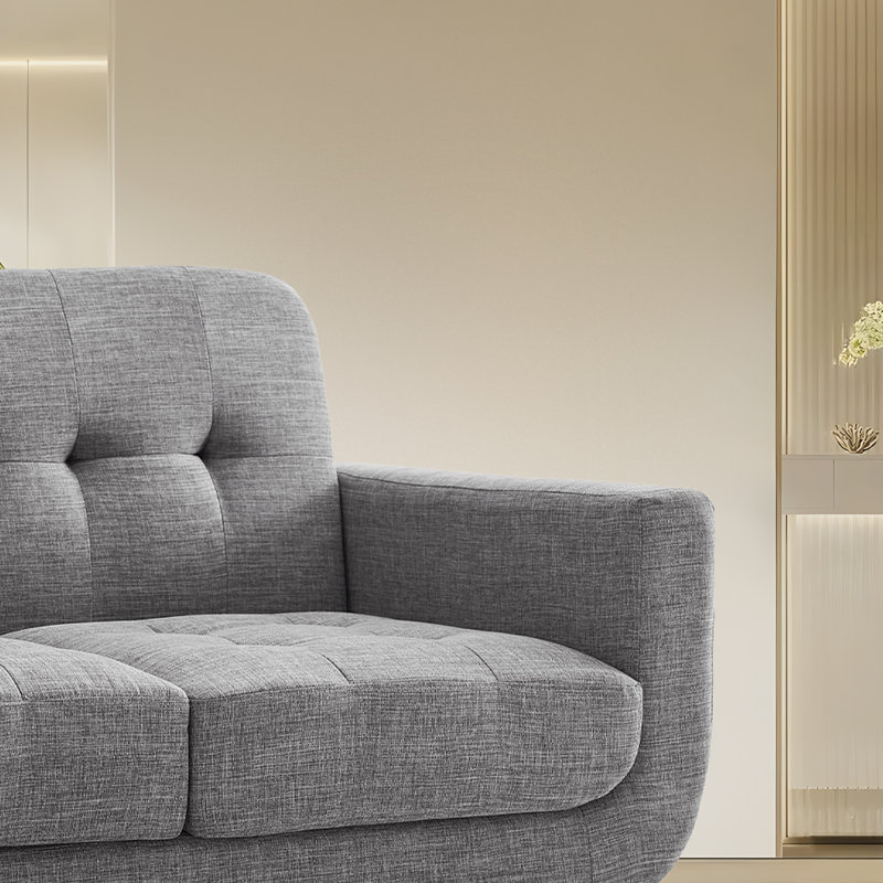 Fauteuil d'appoint avec revêtement en lin Janeil, Gris