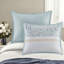 Ensemble de literie 5 pièces Aqua, microfibre en tissu gaufré, style maison de campagne pour la maison