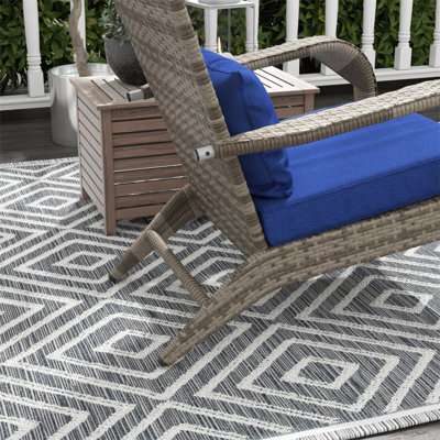 Chaise Adirondack pour patio en osier avec repose-pieds Outsunny