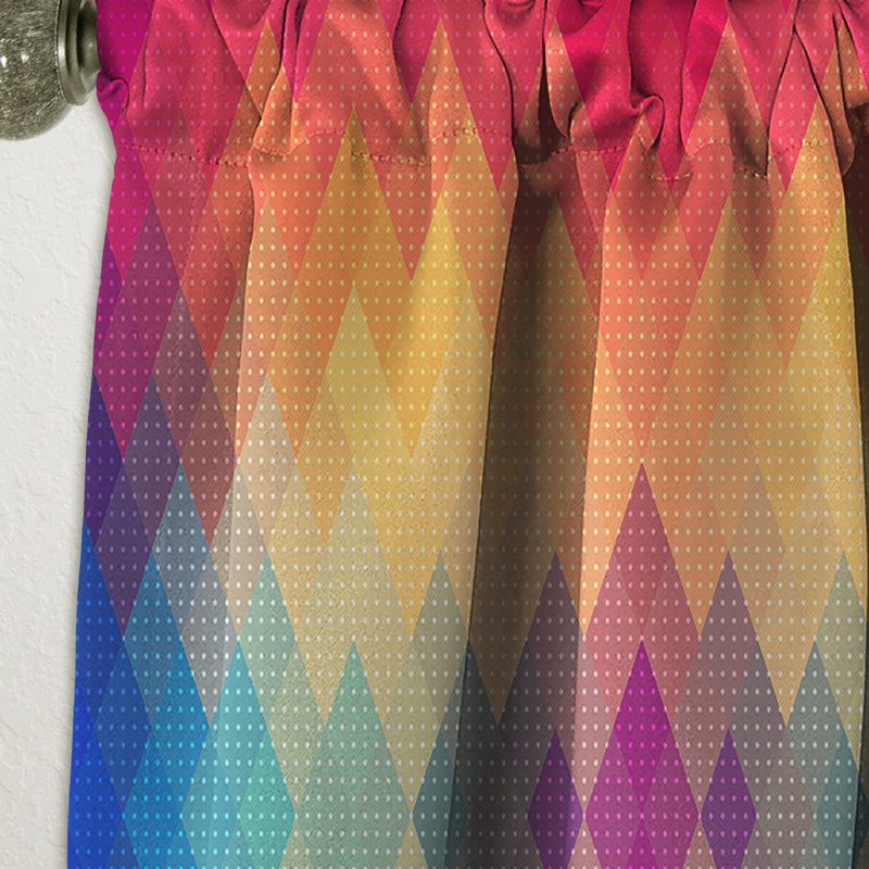 Motif géométrique coloré - panneau simple de rideau occultant moderne géométrique, L 52 po x L 120 po