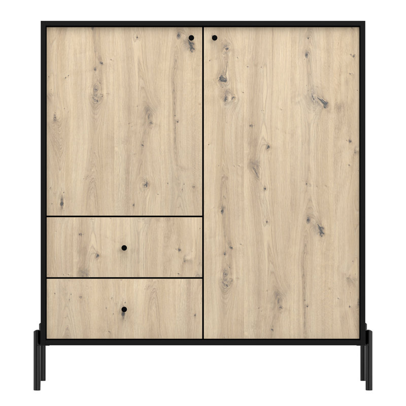 High Two-Door Chest of Drawers with Two Drawers 100 cm