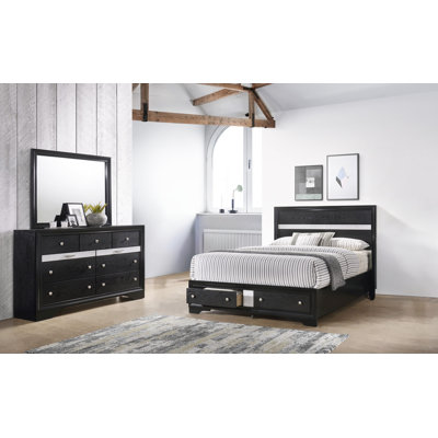 Ensemble de chambre avec lit plateforme et rangement Marielena Risa