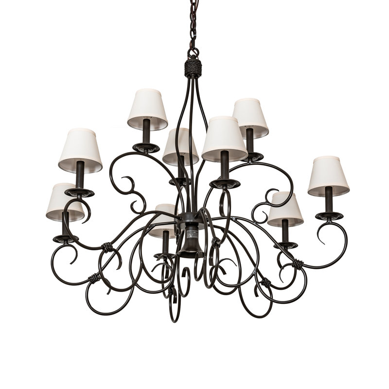 Lustre 10 lumières à deux niveaux Grace 40 po Haseltine