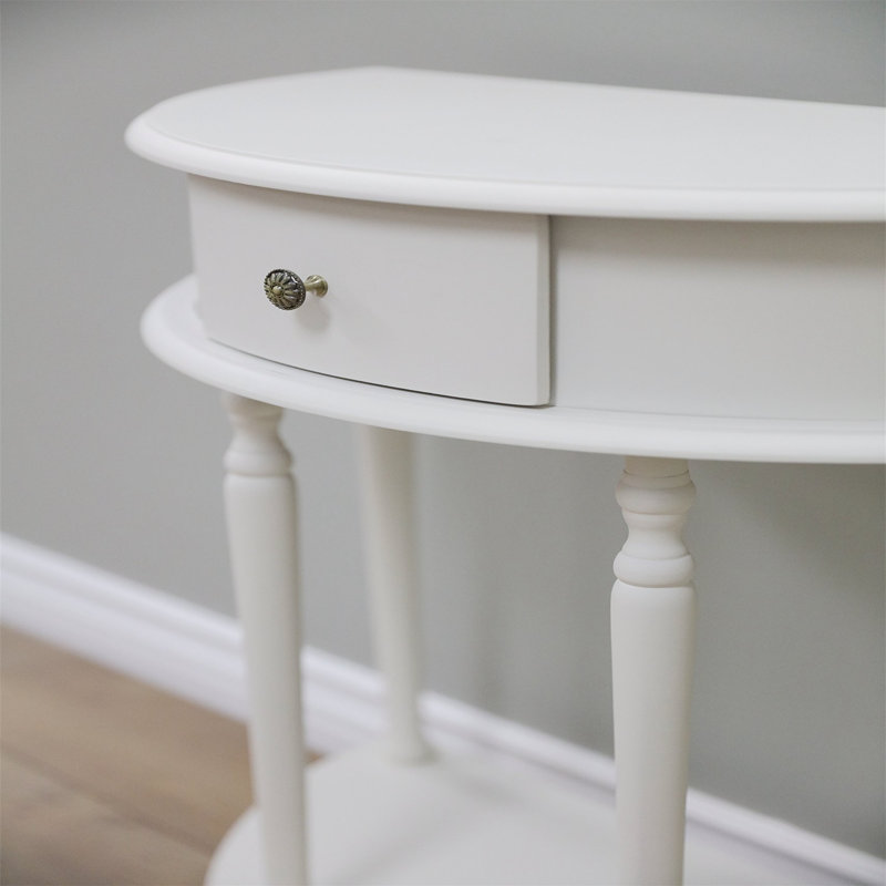 Oldbury Solid Wood Top End Table with Storage, White