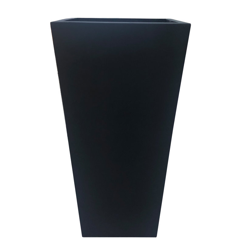 Pot à fleurs en béton Antonio, Noir, H 28 po x l 14 po x P 14 po