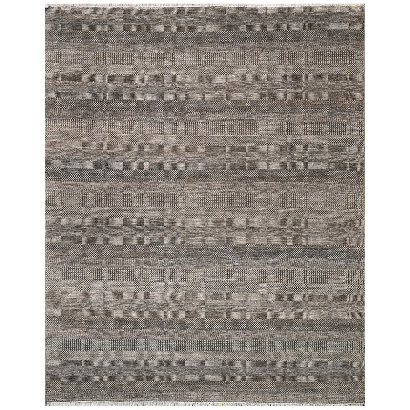 Tapis naturel et brun de haute qualité noué à la main