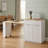 82.6" MDF Kitchen Table with Double-Side Storage, 2 Drawers 2 Side Open Shelves White-129948091