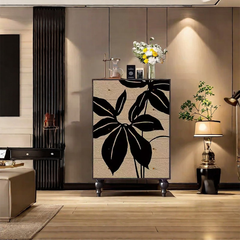 Élégante armoire de rangement au design artistique