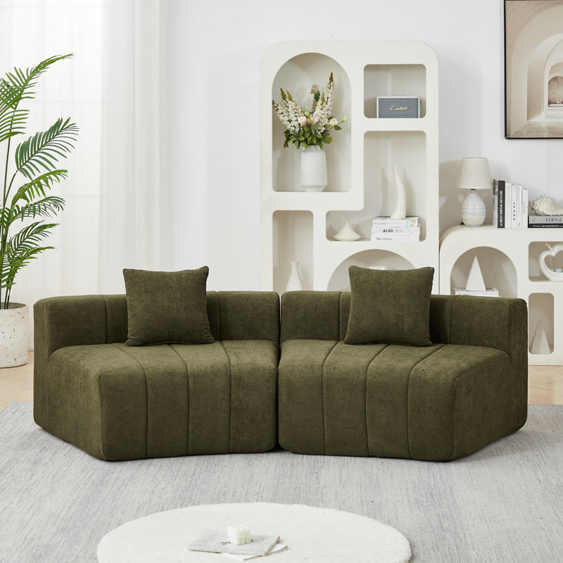 Canapés courbés contemporains en chenille pour la maison et le bureau
