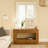 Ayma Sofa Console Table, 4 Drawers, 54 Inch Rectangular, Oak Brown