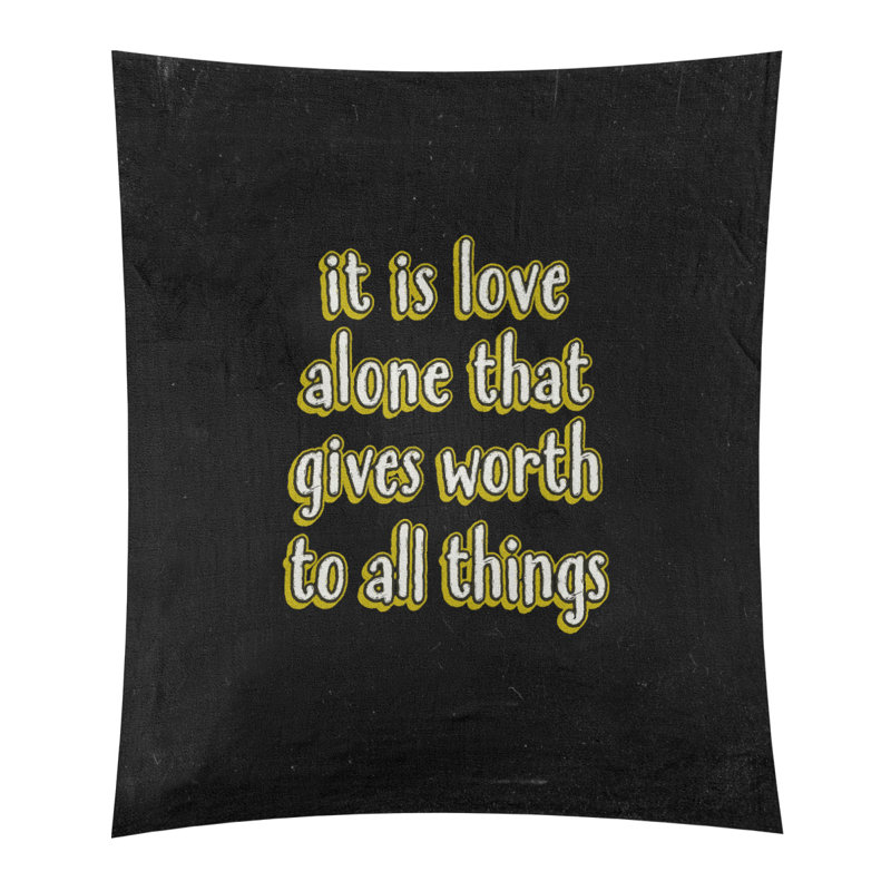 Tapisserie tableau noir de polyester love quot, H 27,5 po x l 37,5 po, Jaune
