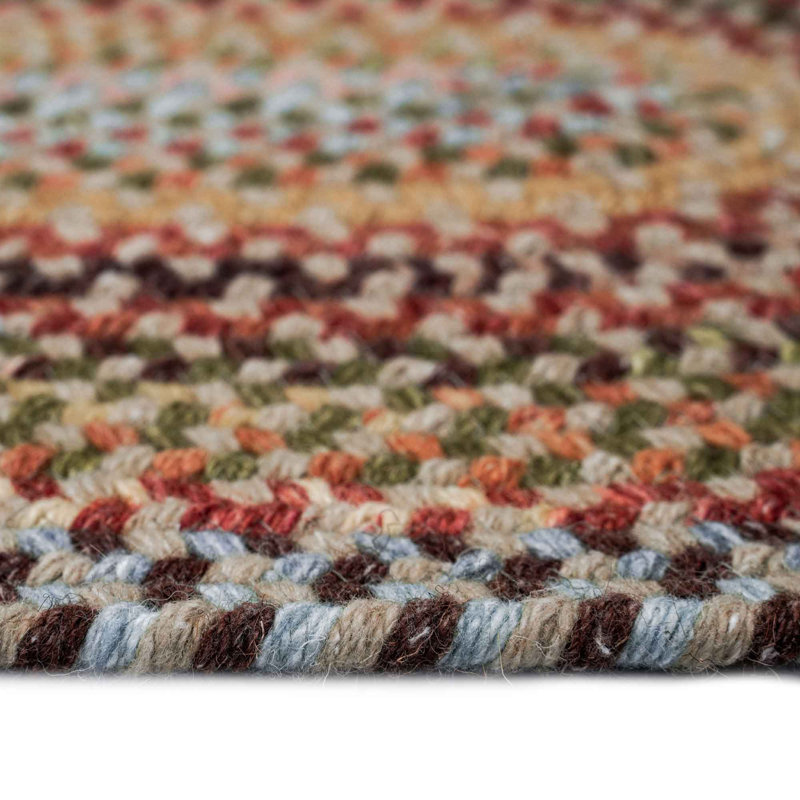 Tapis brun en laine à motif géométrique Phoebe, Ovale 7 pi x 9 pi