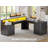  Ilana L-Shaped Desk with Drawers Fluted Home Office Desk with File Cabinet-229533298