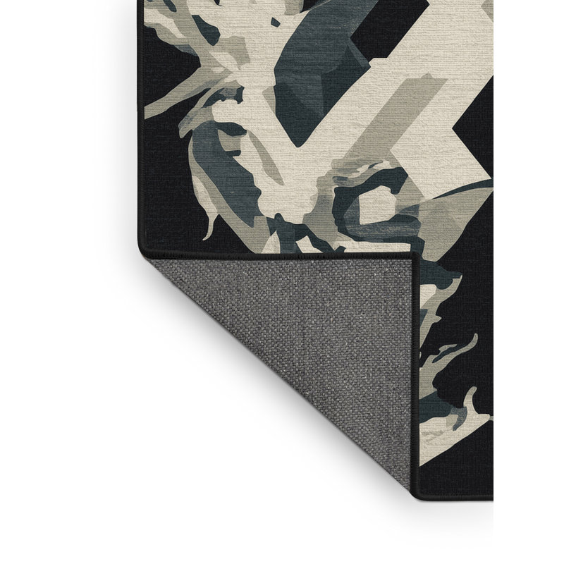 Tapis à motif géométrique doux et moelleux en jute, 7 x 9