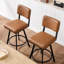 Tabouret de comptoir pivotant de 26,6 po Bronson avec dossier rectangulaire et structure en métal-531486204